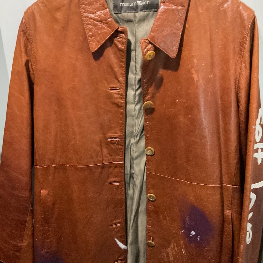 Leather trench coat